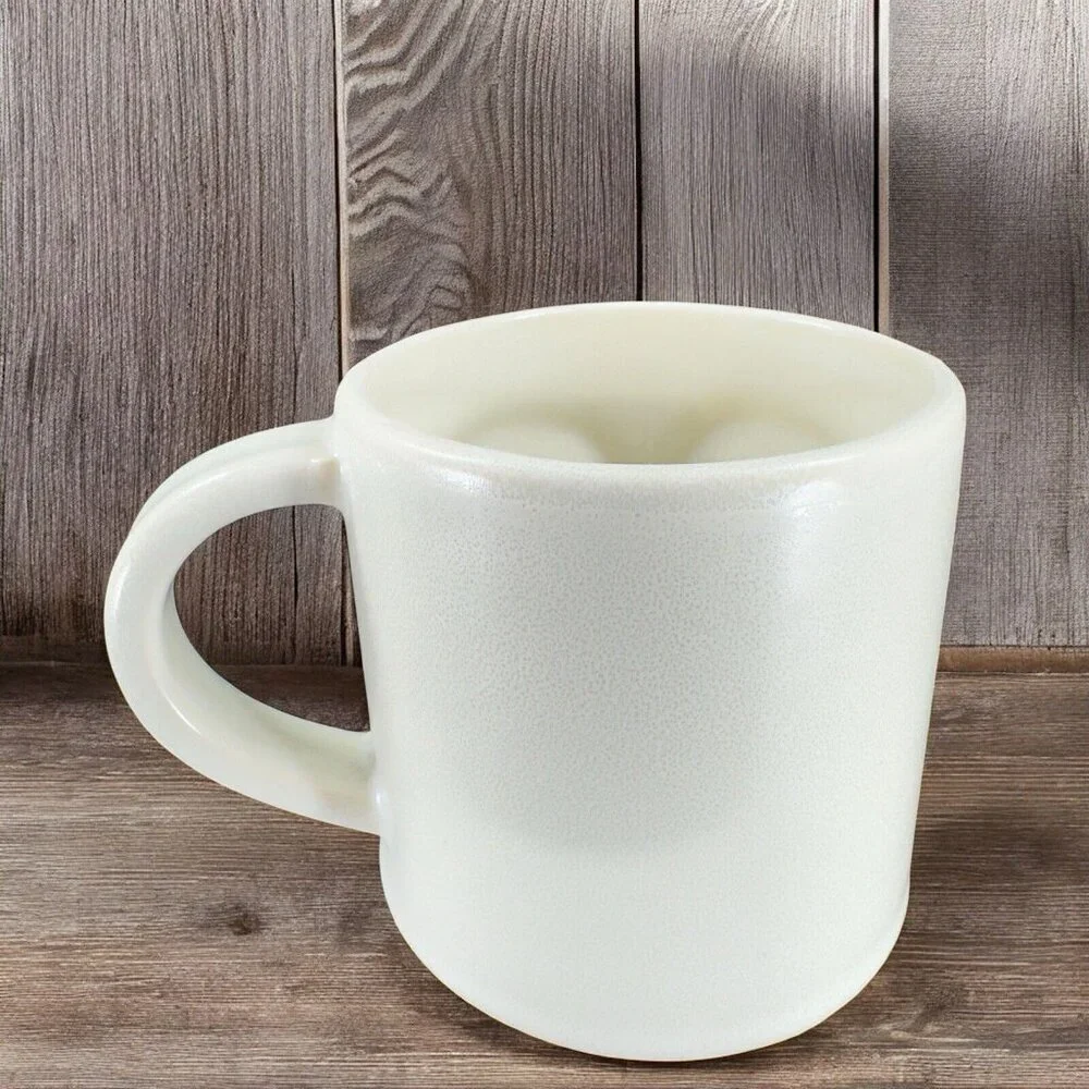 Pottery Barn Stoneware Pottery OWL Coffee Mug‎ Cup Shaped Whimsical Bird Mug